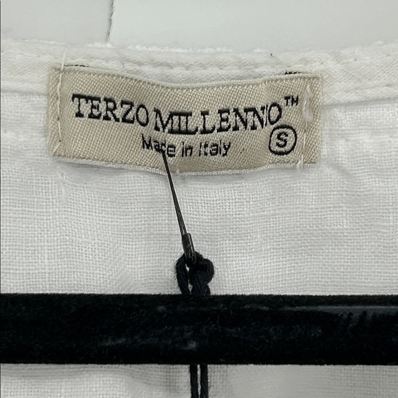 Terzo Millennio Italian Linen Maxi Dress NWT Size Small White - Picture 3 of 7